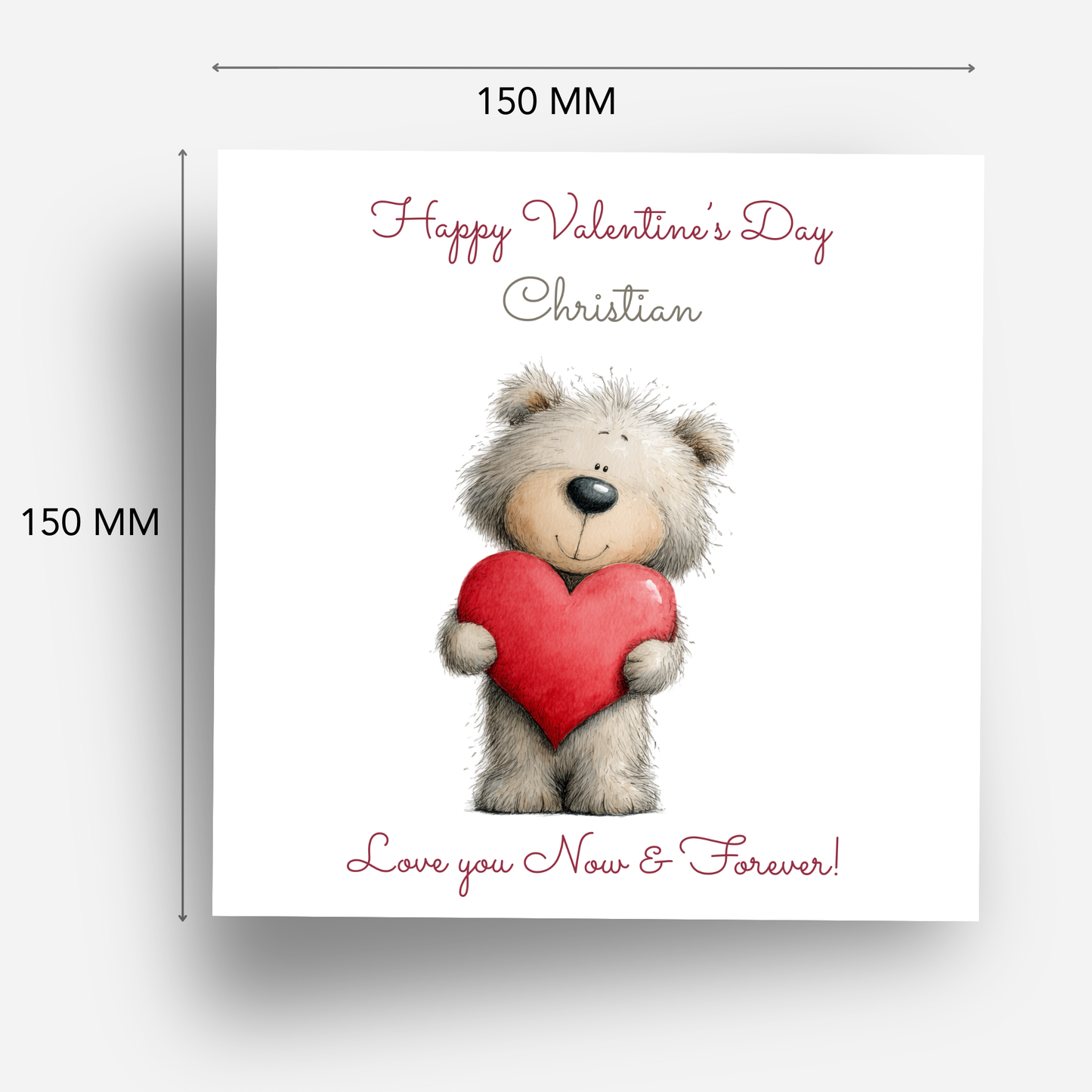 Valentine’s Day Card - Cute Teddy Design - C702