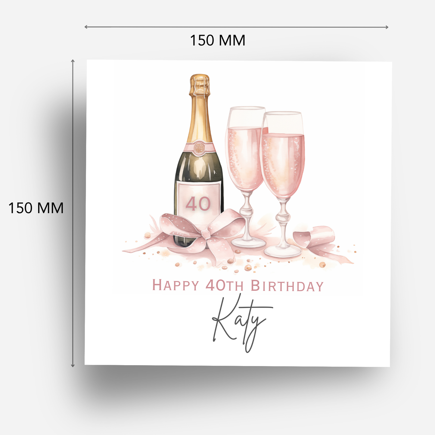 Pink Bottle of Fizz Birthday Card - C630