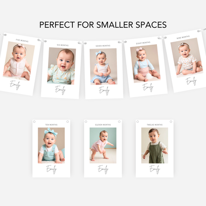 Newborn to 12 Months Milestone A6 Smaller Bunting - 1st Birthday - S199