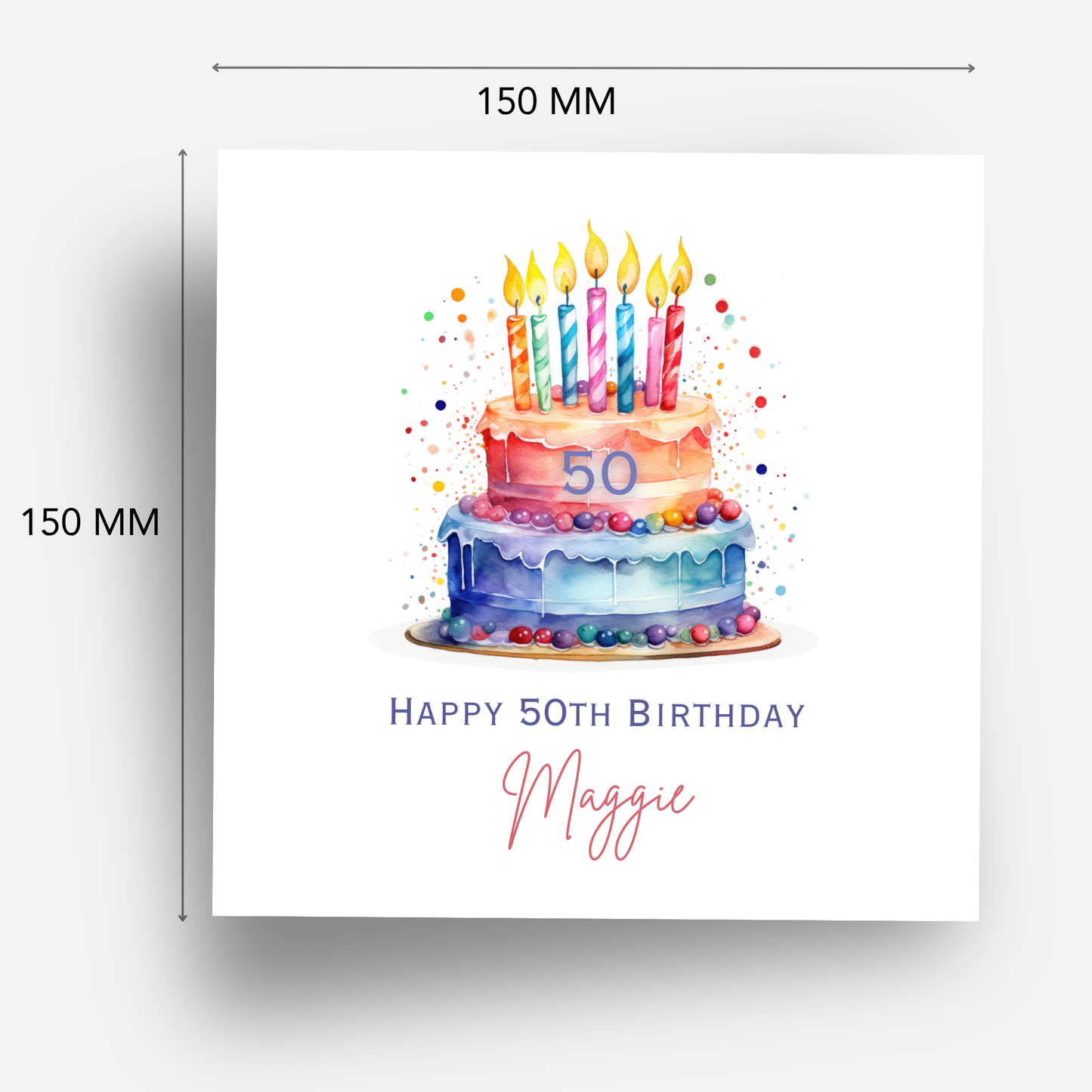 Colourful Birthday Cake Card - C647