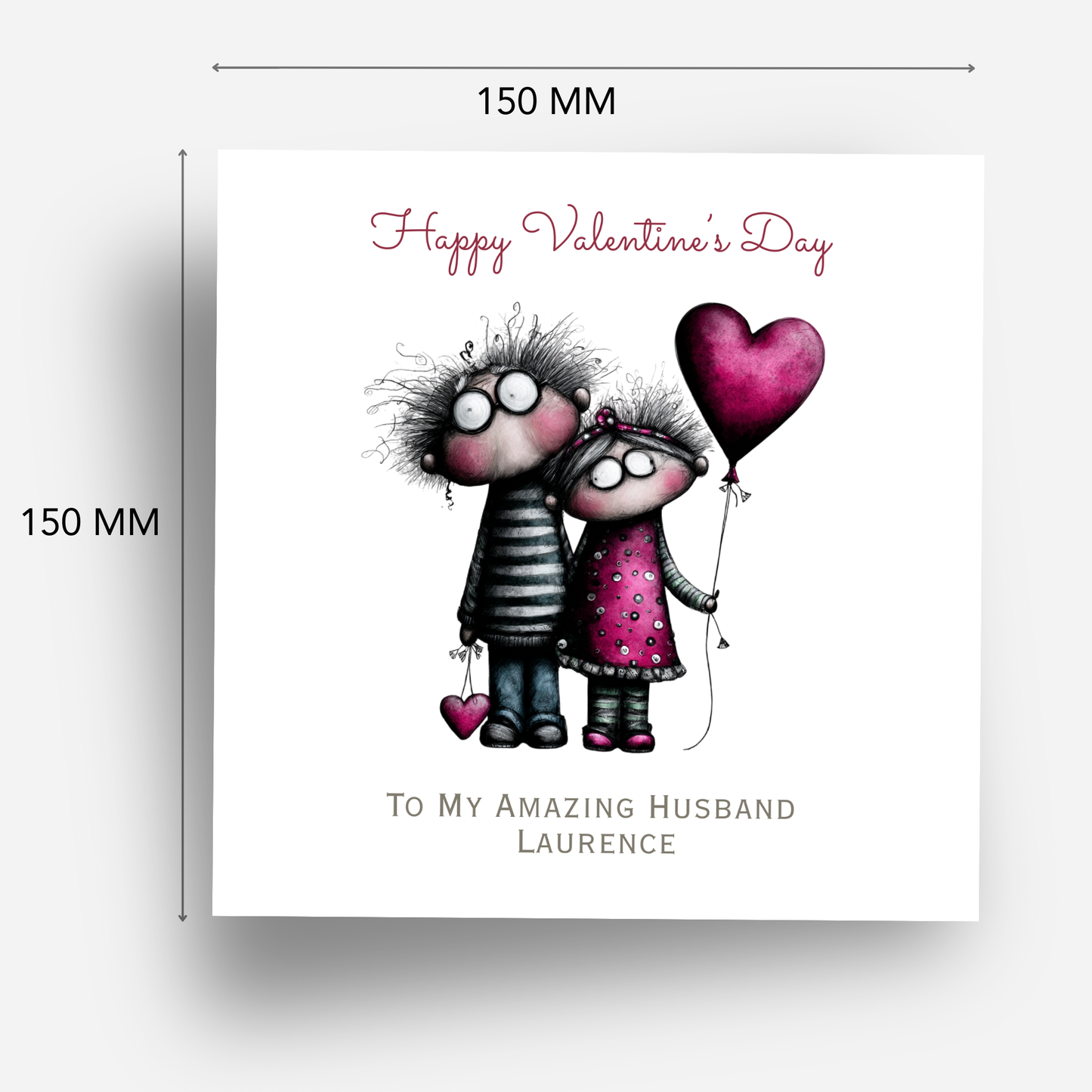 Valentine’s Day Quirky Couple Card  - C713