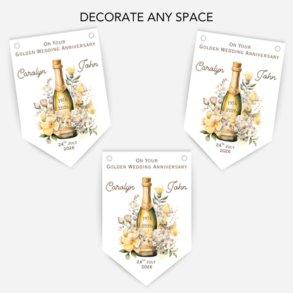 Golden Wedding Anniversary Bunting - B230