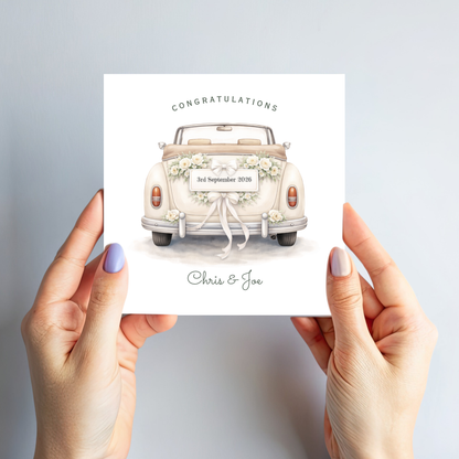 Wedding Car and Flowers  Wedding Card - C868