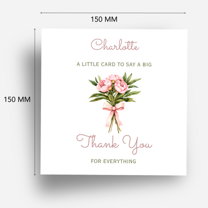 Thank You Card With Flowers - C822