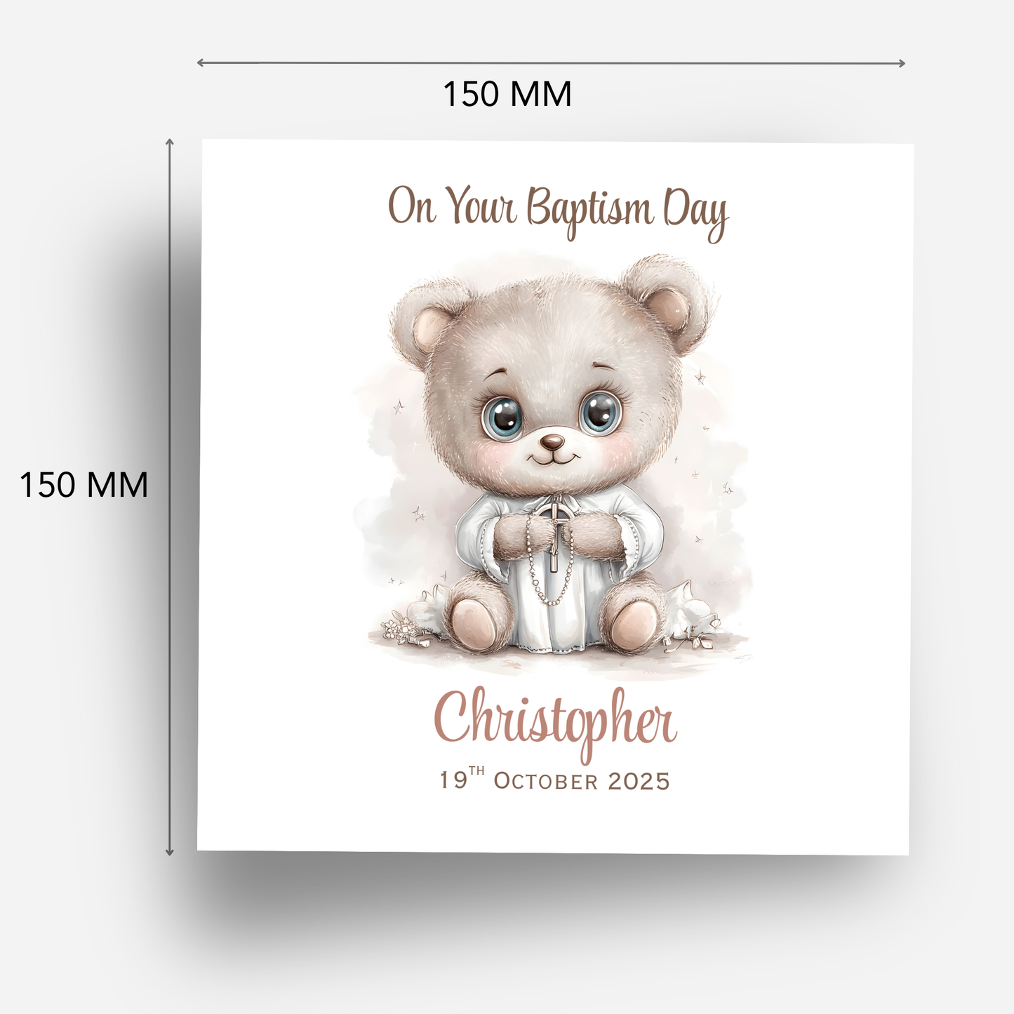 Christening or Baptism Teddy Card - C545
