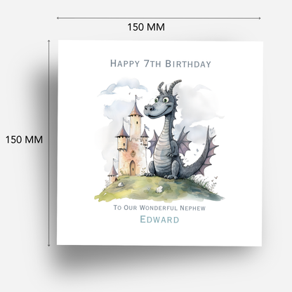 Dragon and Castle Birthday Card - C577