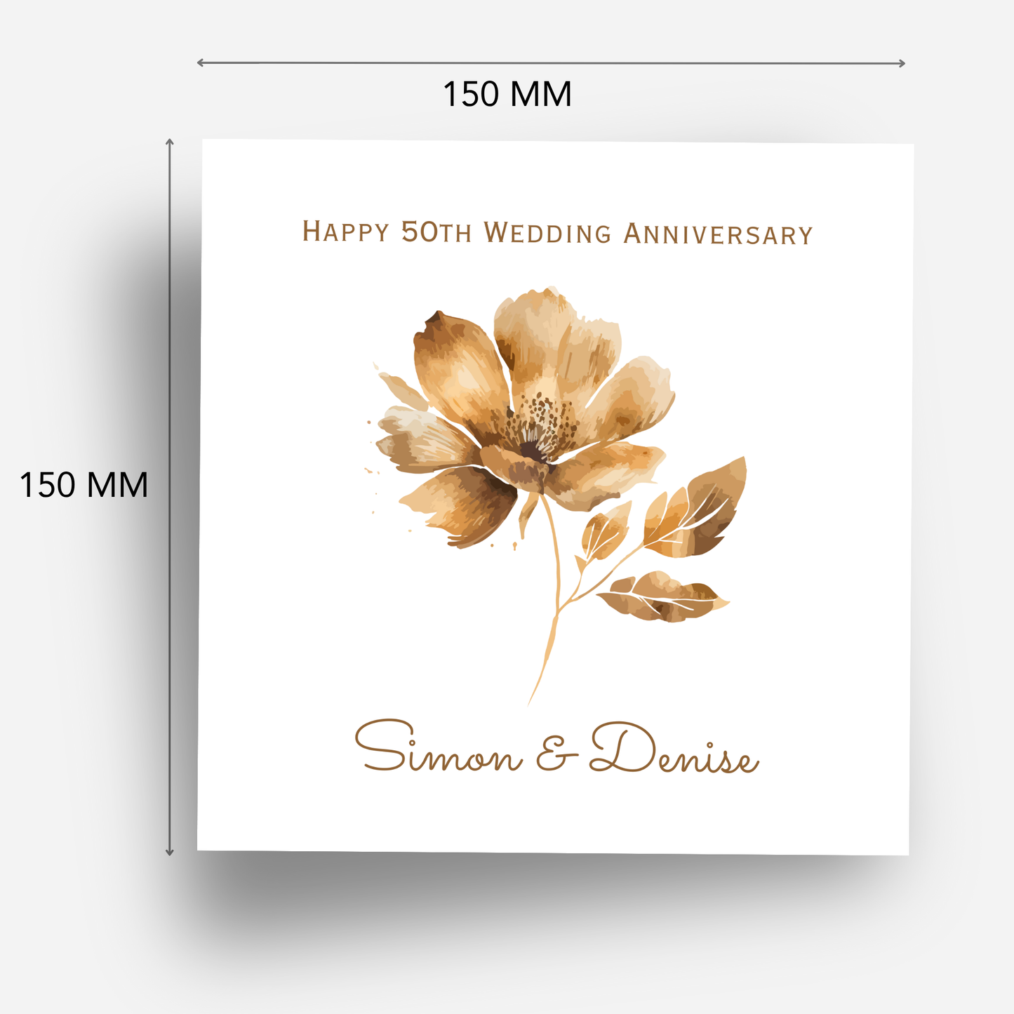 Golden- 50th Wedding Anniversary Card - C686