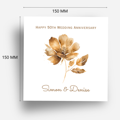 Golden- 50th Wedding Anniversary Card - C686