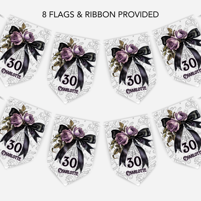 Gothic Black Lace and Bow Bunting - B263