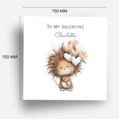 Valentine’s Day Card - Cute Lion Design - C775