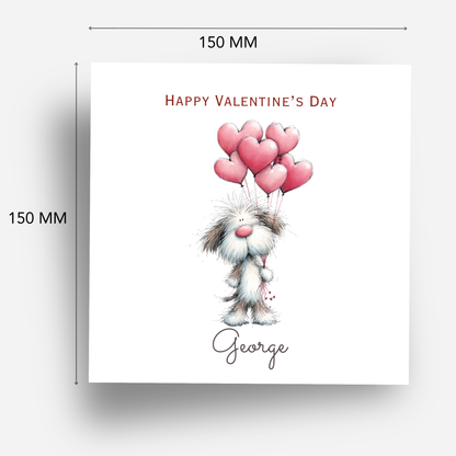 Valentine’s Day Card - Cute Dog Design - C778