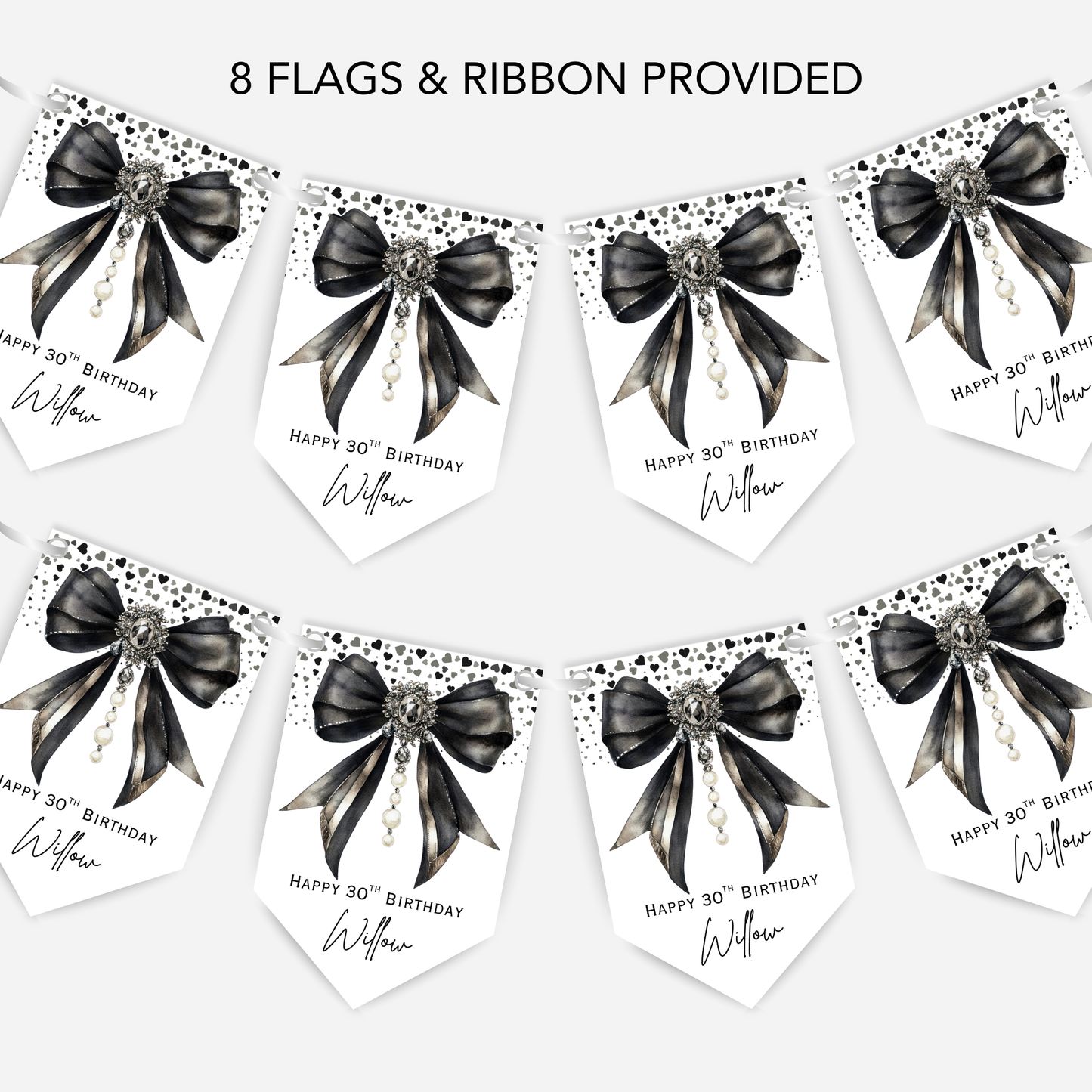 Elegant Black Bow Bunting - B264