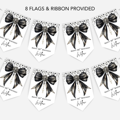 Elegant Black Bow Bunting - B264