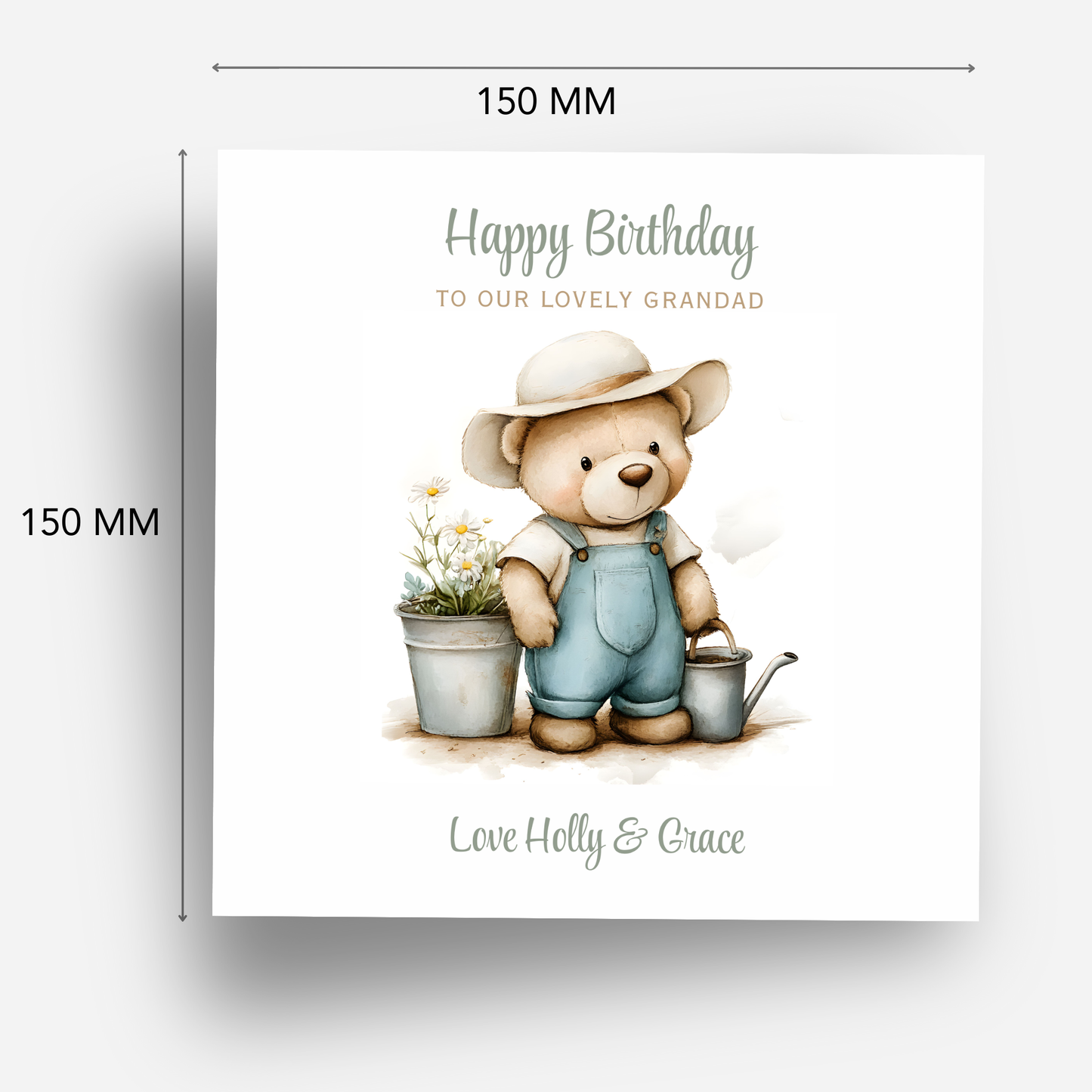 Teddy Gardening Birthday Card - C613