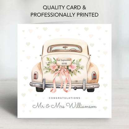 Wedding Car and Balloons Card - C112