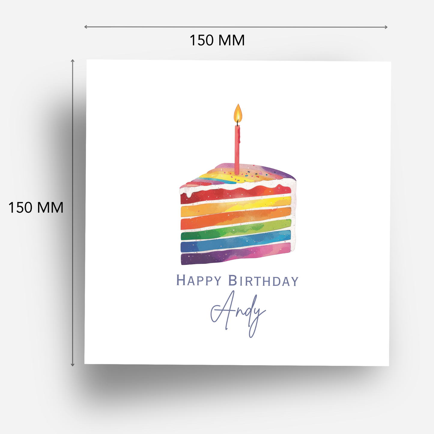 Colourful rainbow Cake Card - C537