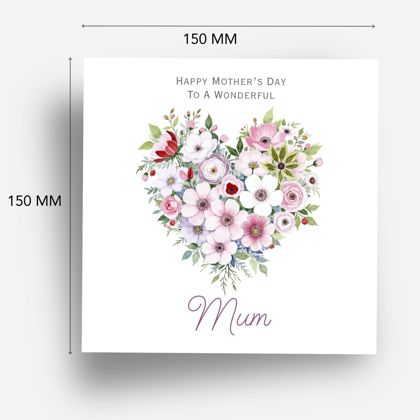Mother's Day Card - Floral Heart Design - C737