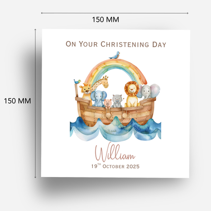 Christening & Baptism Noah Ark Card - C561