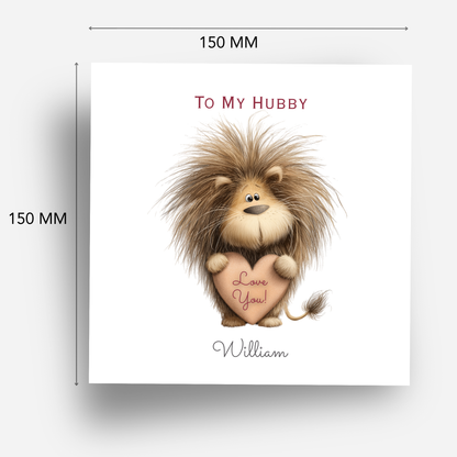 Valentine’s Day Card - Cute Lion Design - C776