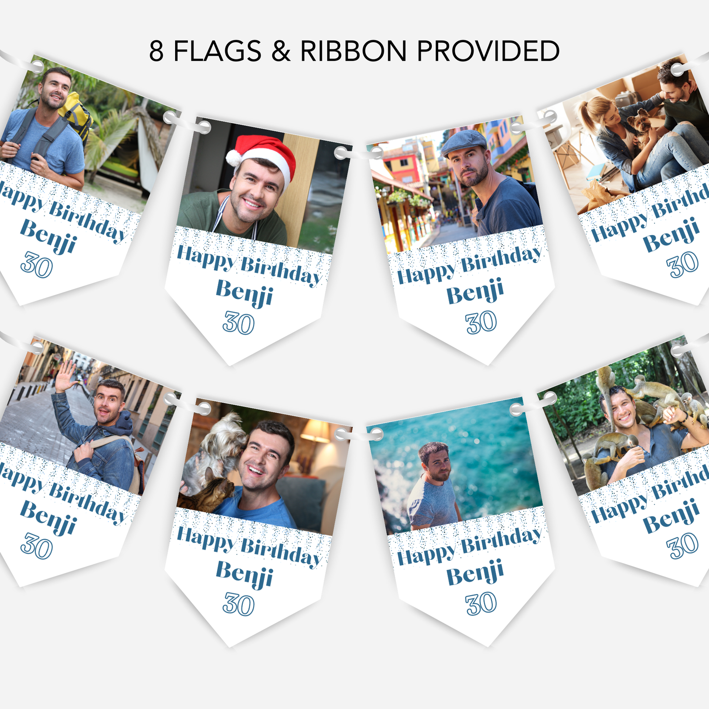 Birthday Photo Bunting in Blue - B279