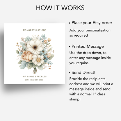 Lovely Floral Wedding Card - C690