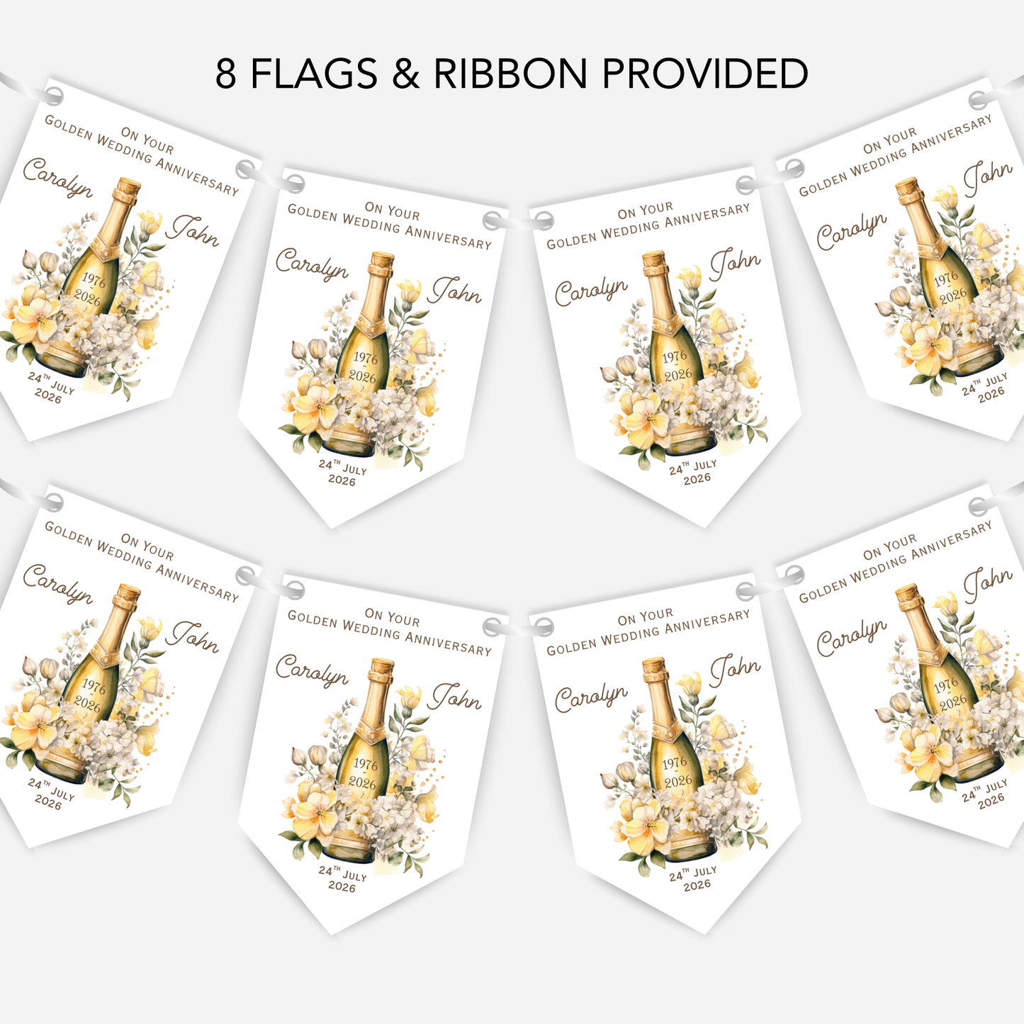 Golden Wedding Anniversary Bunting - B230
