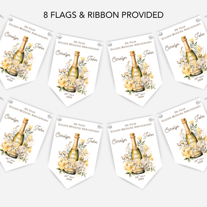 Golden Wedding Anniversary Bunting - B230