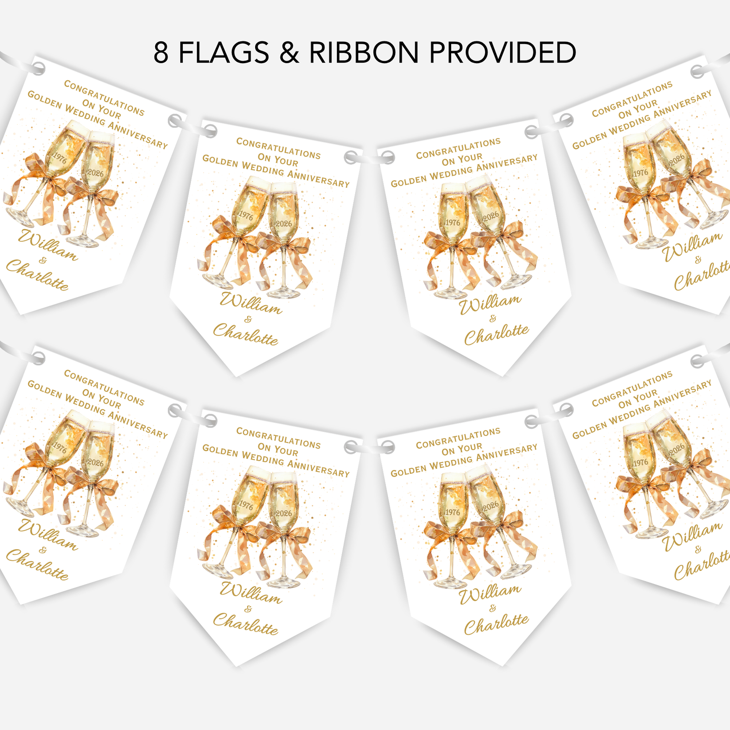Golden Wedding Anniversary Bunting - B261