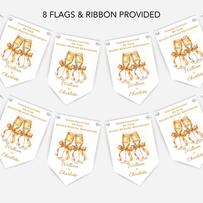 Golden Wedding Anniversary Bunting - B261