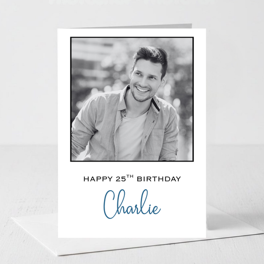 Black and White Photo Birthday Card - PC61