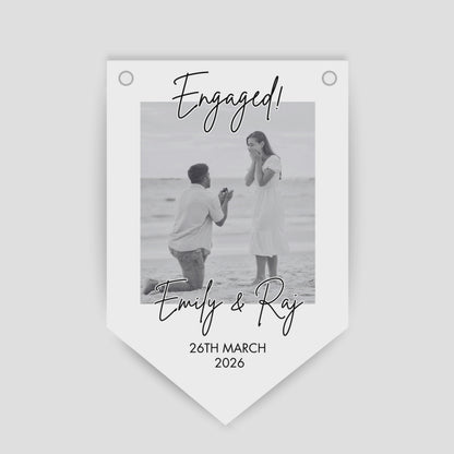 Black and White Photo Engagement or Wedding Bunting -  B278